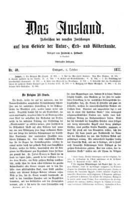 Das Ausland Montag 1. Oktober 1877