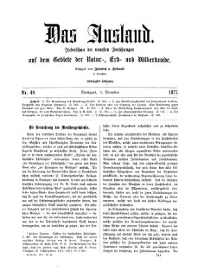 Das Ausland Montag 3. Dezember 1877