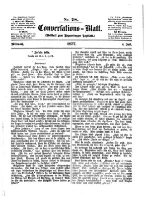 Regensburger Conversations-Blatt (Regensburger Tagblatt) Mittwoch 4. Juli 1877