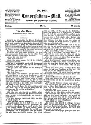 Regensburger Conversations-Blatt (Regensburger Tagblatt) Freitag 31. August 1877