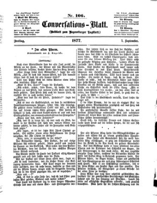 Regensburger Conversations-Blatt (Regensburger Tagblatt) Freitag 7. September 1877