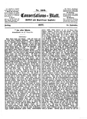 Regensburger Conversations-Blatt (Regensburger Tagblatt) Freitag 14. September 1877