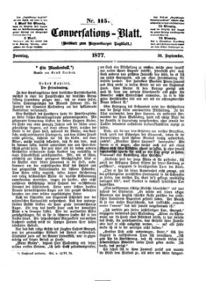 Regensburger Conversations-Blatt (Regensburger Tagblatt) Sonntag 30. September 1877