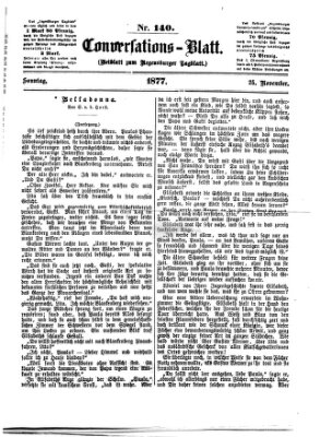 Regensburger Conversations-Blatt (Regensburger Tagblatt) Sonntag 25. November 1877