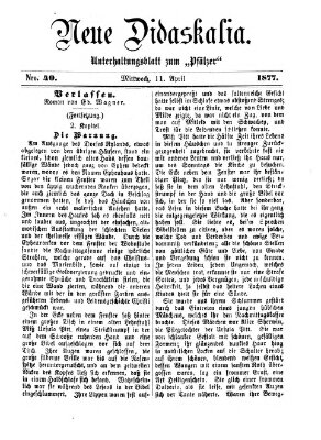 Neue Didaskalia (Pfälzer) Mittwoch 11. April 1877