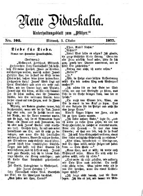 Neue Didaskalia (Pfälzer) Mittwoch 3. Oktober 1877