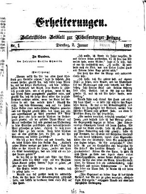 Erheiterungen (Aschaffenburger Zeitung) Dienstag 2. Januar 1877