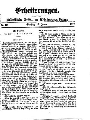 Erheiterungen (Aschaffenburger Zeitung) Samstag 13. Januar 1877