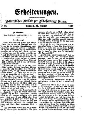 Erheiterungen (Aschaffenburger Zeitung) Mittwoch 31. Januar 1877