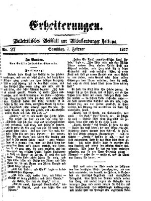 Erheiterungen (Aschaffenburger Zeitung) Samstag 3. Februar 1877