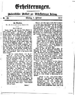 Erheiterungen (Aschaffenburger Zeitung) Montag 5. Februar 1877