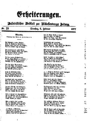 Erheiterungen (Aschaffenburger Zeitung) Dienstag 6. Februar 1877