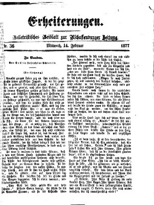 Erheiterungen (Aschaffenburger Zeitung) Mittwoch 14. Februar 1877