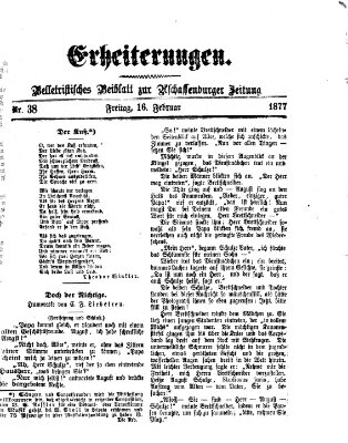 Erheiterungen (Aschaffenburger Zeitung) Freitag 16. Februar 1877