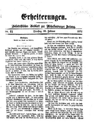 Erheiterungen (Aschaffenburger Zeitung) Dienstag 20. Februar 1877