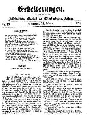 Erheiterungen (Aschaffenburger Zeitung) Donnerstag 22. Februar 1877