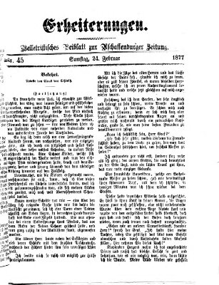 Erheiterungen (Aschaffenburger Zeitung) Samstag 24. Februar 1877