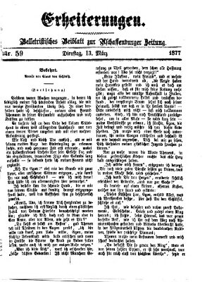 Erheiterungen (Aschaffenburger Zeitung) Dienstag 13. März 1877