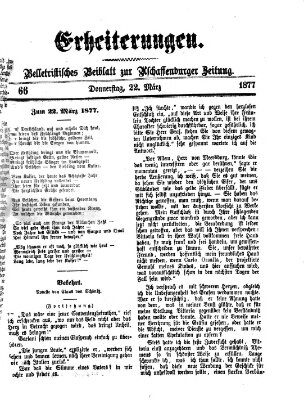 Erheiterungen (Aschaffenburger Zeitung) Donnerstag 22. März 1877