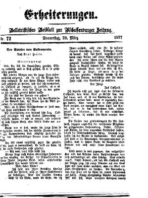 Erheiterungen (Aschaffenburger Zeitung) Donnerstag 29. März 1877