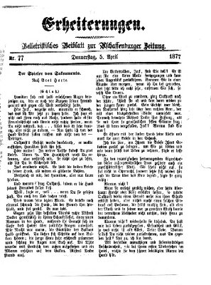 Erheiterungen (Aschaffenburger Zeitung) Donnerstag 5. April 1877