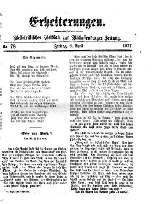 Erheiterungen (Aschaffenburger Zeitung) Freitag 6. April 1877