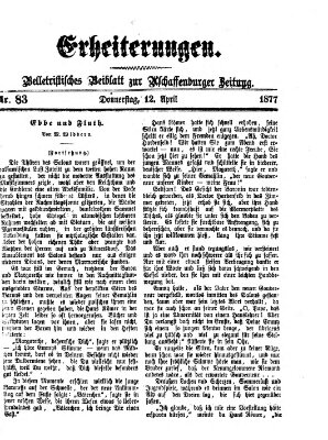 Erheiterungen (Aschaffenburger Zeitung) Donnerstag 12. April 1877