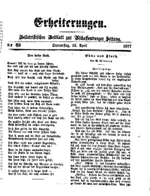 Erheiterungen (Aschaffenburger Zeitung) Donnerstag 19. April 1877