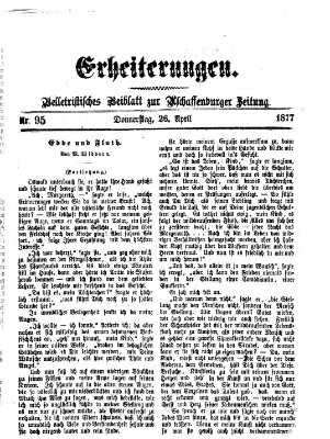 Erheiterungen (Aschaffenburger Zeitung) Donnerstag 26. April 1877