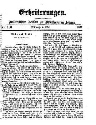 Erheiterungen (Aschaffenburger Zeitung) Mittwoch 2. Mai 1877
