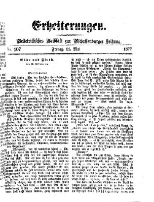 Erheiterungen (Aschaffenburger Zeitung) Freitag 11. Mai 1877