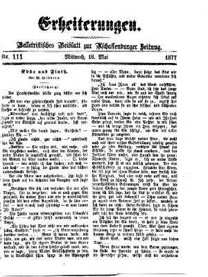 Erheiterungen (Aschaffenburger Zeitung) Mittwoch 16. Mai 1877