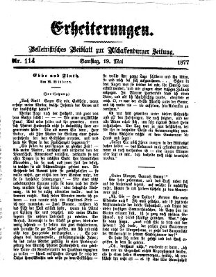 Erheiterungen (Aschaffenburger Zeitung) Samstag 19. Mai 1877