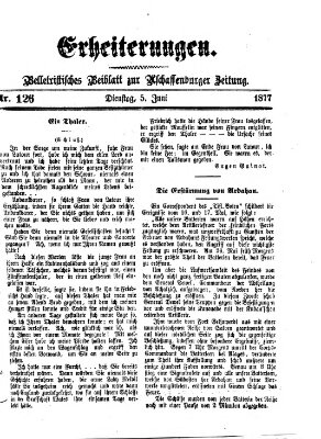 Erheiterungen (Aschaffenburger Zeitung) Dienstag 5. Juni 1877