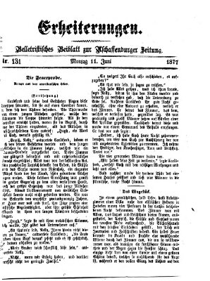 Erheiterungen (Aschaffenburger Zeitung) Montag 11. Juni 1877