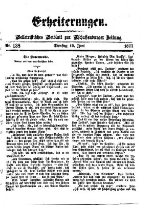 Erheiterungen (Aschaffenburger Zeitung) Dienstag 19. Juni 1877