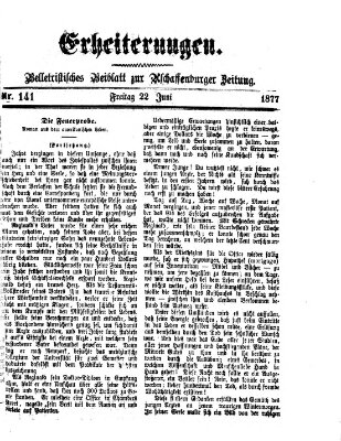 Erheiterungen (Aschaffenburger Zeitung) Freitag 22. Juni 1877