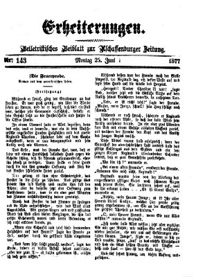 Erheiterungen (Aschaffenburger Zeitung) Montag 25. Juni 1877