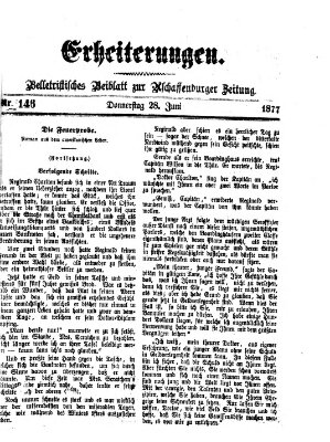 Erheiterungen (Aschaffenburger Zeitung) Donnerstag 28. Juni 1877