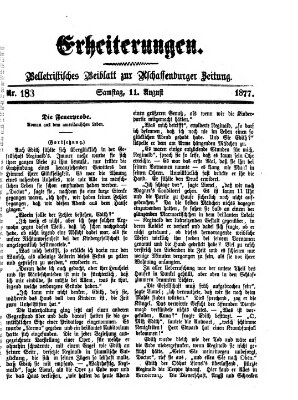 Erheiterungen (Aschaffenburger Zeitung) Samstag 11. August 1877