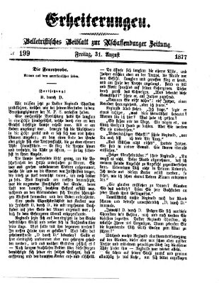 Erheiterungen (Aschaffenburger Zeitung) Freitag 31. August 1877