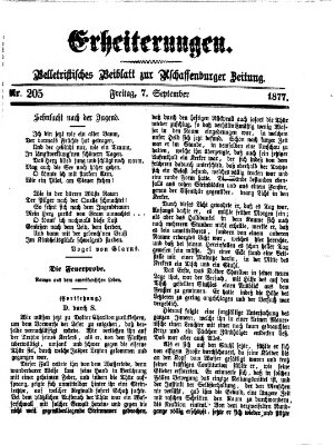 Erheiterungen (Aschaffenburger Zeitung) Freitag 7. September 1877