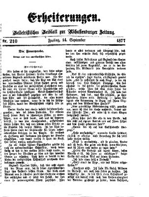 Erheiterungen (Aschaffenburger Zeitung) Freitag 14. September 1877