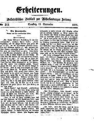 Erheiterungen (Aschaffenburger Zeitung) Samstag 15. September 1877