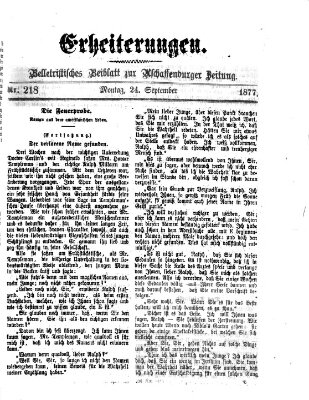 Erheiterungen (Aschaffenburger Zeitung) Montag 24. September 1877