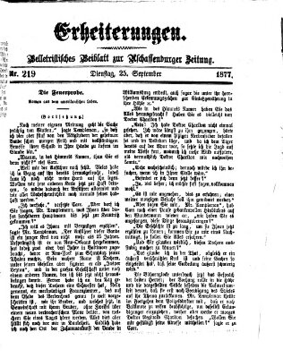 Erheiterungen (Aschaffenburger Zeitung) Dienstag 25. September 1877