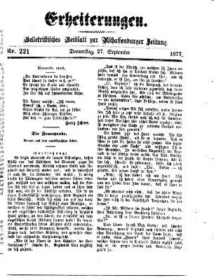 Erheiterungen (Aschaffenburger Zeitung) Donnerstag 27. September 1877