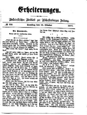 Erheiterungen (Aschaffenburger Zeitung) Samstag 13. Oktober 1877