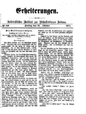 Erheiterungen (Aschaffenburger Zeitung) Freitag 26. Oktober 1877