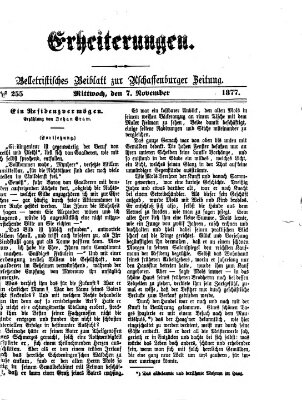 Erheiterungen (Aschaffenburger Zeitung) Mittwoch 7. November 1877